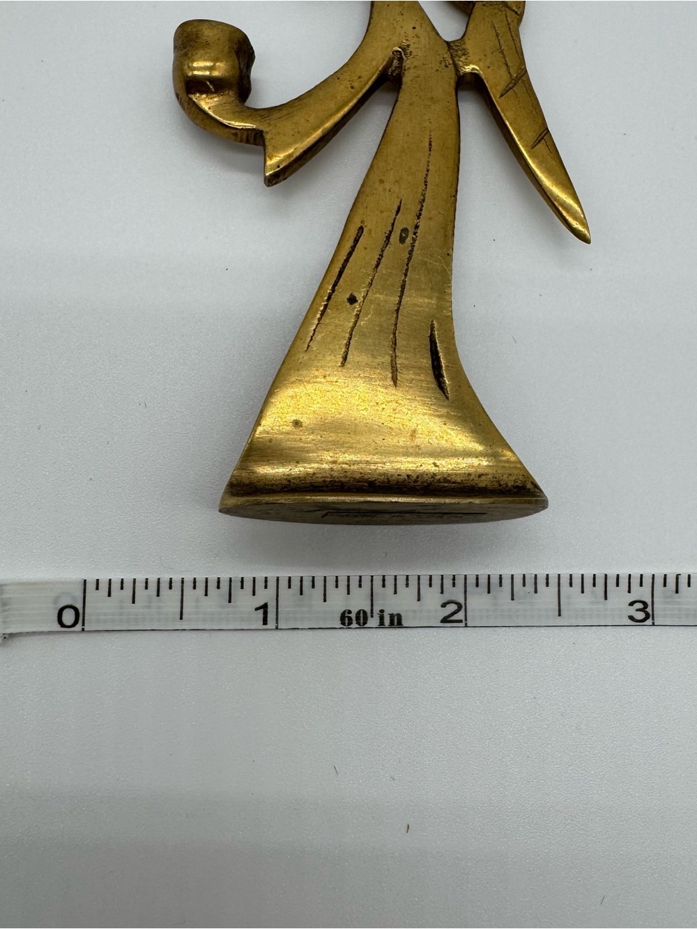Vintage Mid Century Brutalist Solid Brass Angel Candle Holders Made in Korea - Picture 7 of 8